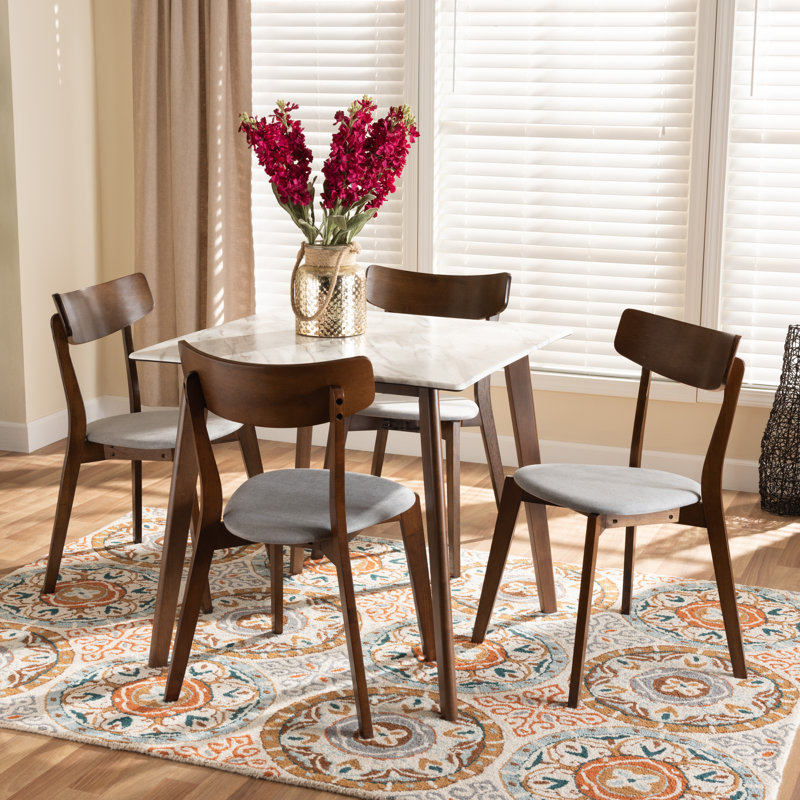 4 - Person Four Leg Dining Set, Gray