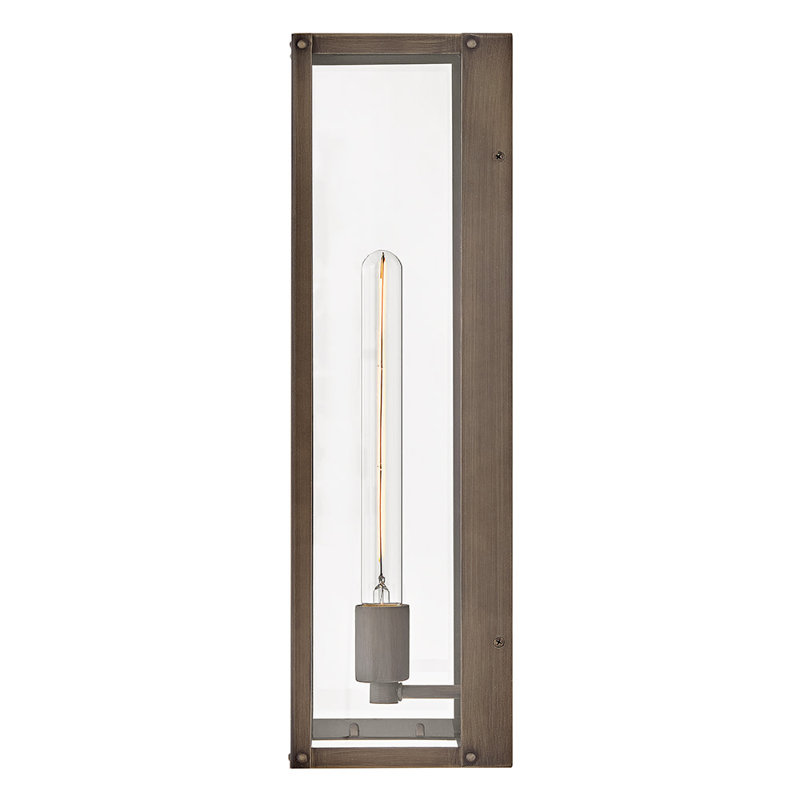 Hinkley Max Large Wall Mount Lantern, Brown, 20" H x 7.5" W x 6" D