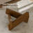 Modern Glass Coffee Table with Solid Wood Base Mid-Century Small Coffee Table for Living Room