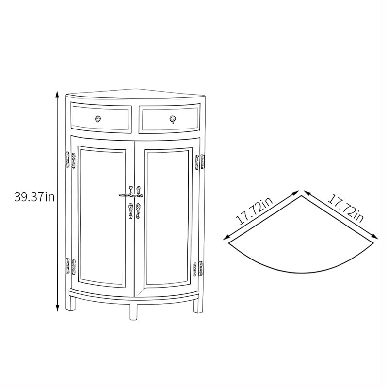 Penick, H 39,37 po x l 17,72 po x P 17,72 po, Brun