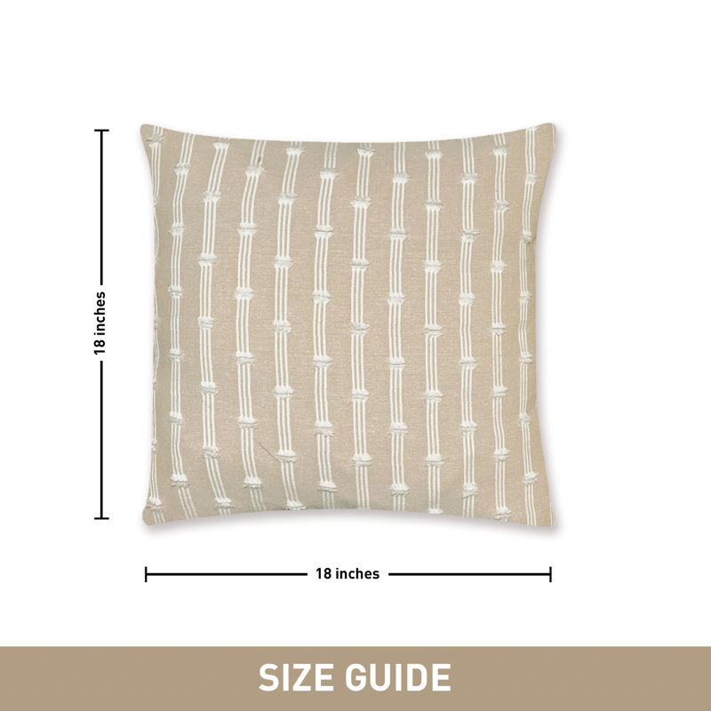 Ensemble de 2 coussins Gardenia, Beige, Carré, H 18 po x l 18 po
