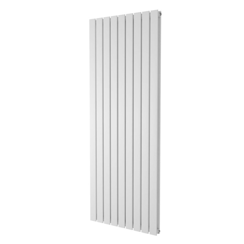 Peter Vertical Flat Double Panel Radiator, White, 120cm H x 61.2cm W x 5.8cm D