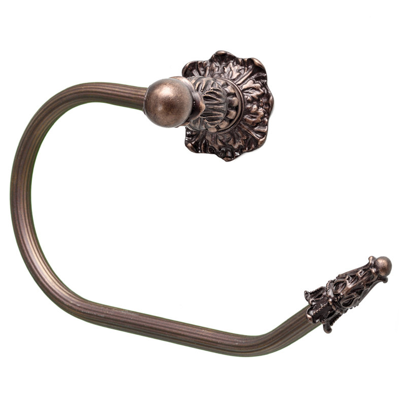 Acanthus swing tissue reeded ring right Renaissance style in Gilded Mercury, Oil Rubbed Bronze