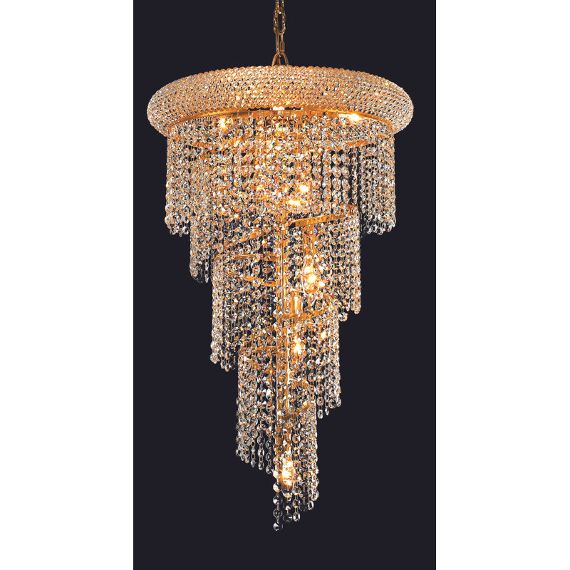 Sterns 8 - Light Dimmable Tiered Chandelier, Gold, Royal Cut