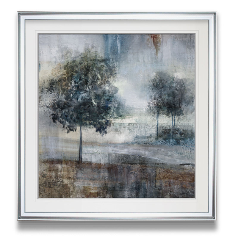 « nuances de gris », peinture, H 16 po x l 16 po x P 2 po, Cadre argenté