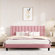 Stauton Upholstered Platform Bed with Velvet and Striped Headboard