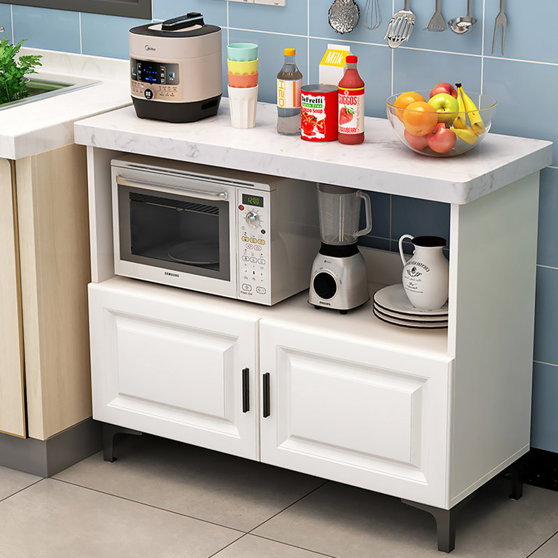 Kitchen Island with Marble Top, 32.7" H x 39.4" W x 15.7" D