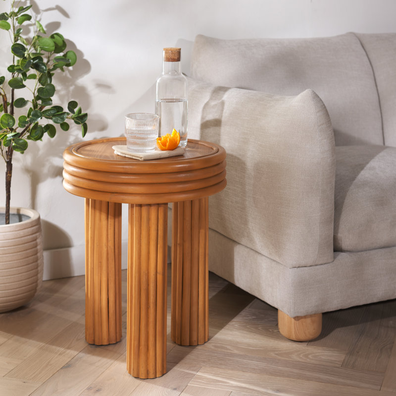 Table d'appoint ronde en rotin Acad