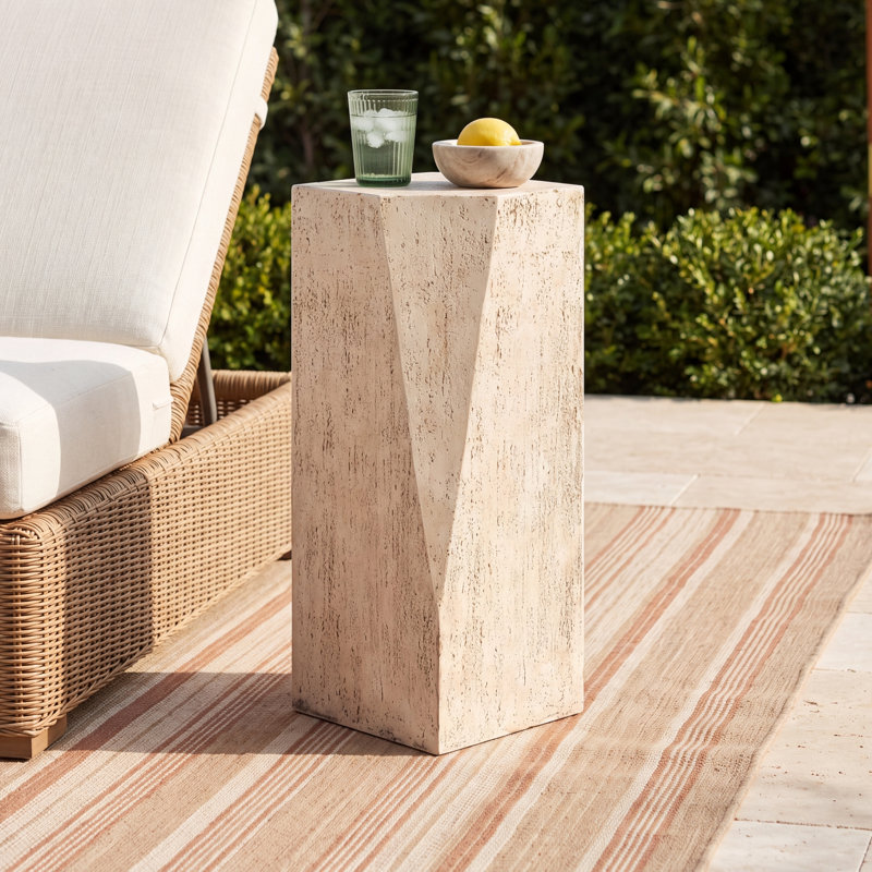 Marge Leroy Concrete Outdoor Drink Table