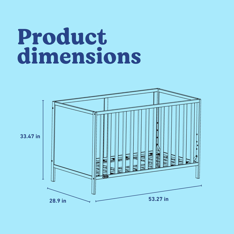Lit de bébé convertible 3-en-1 Graco Theo, Gris galet