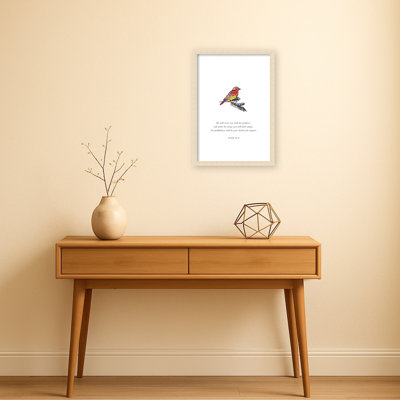 Psalm 91 4 Scripture by ART of living Framed Mounted Canvas Wall Art Print
