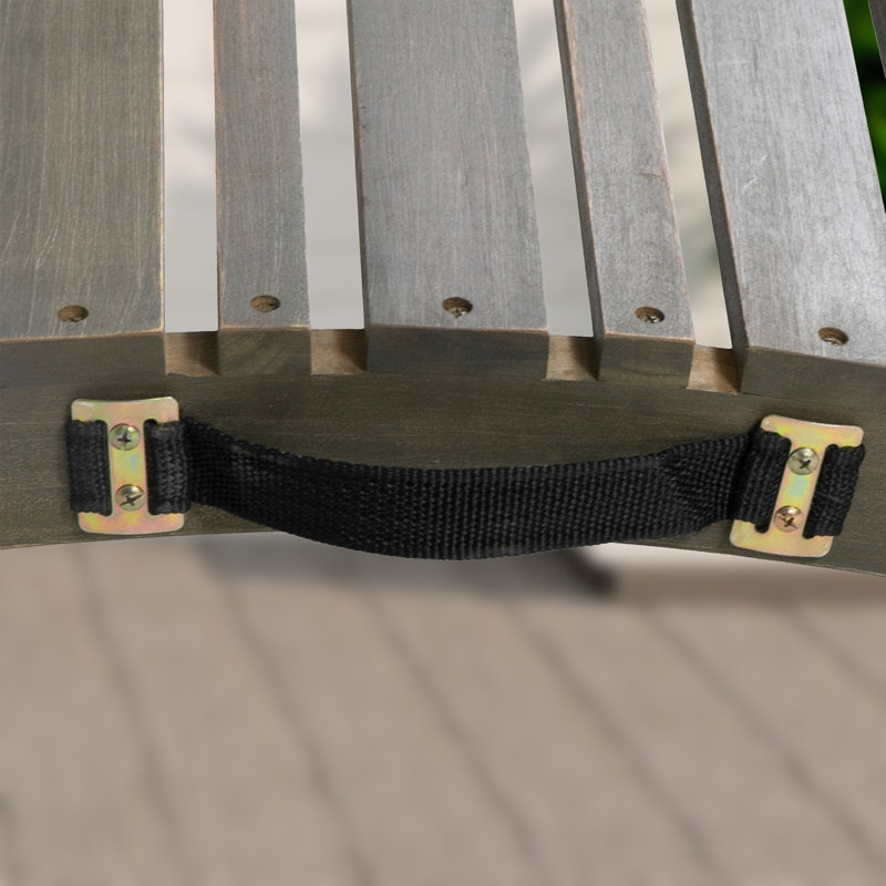 Liev Outdoor Acacia Wood Chaise Lounge, Gray