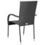 Ensemble de 6 chaises de salle à manger vidaXL empilables en PE noir-1535491884