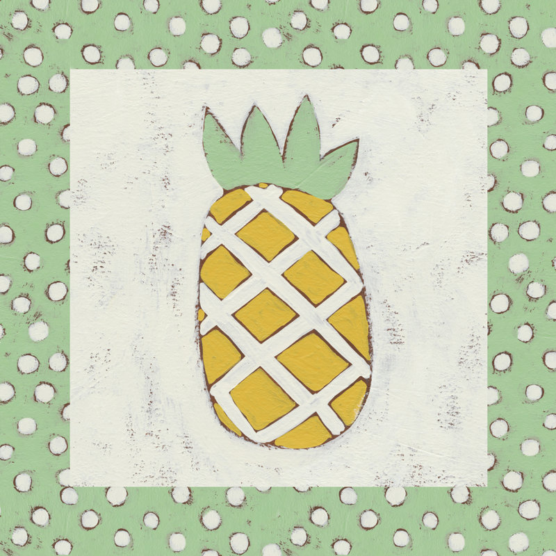 Pineapple Vacation II by Chariklia Zarris - Wrapped Canvas Painting, 122cm H x 122cm W