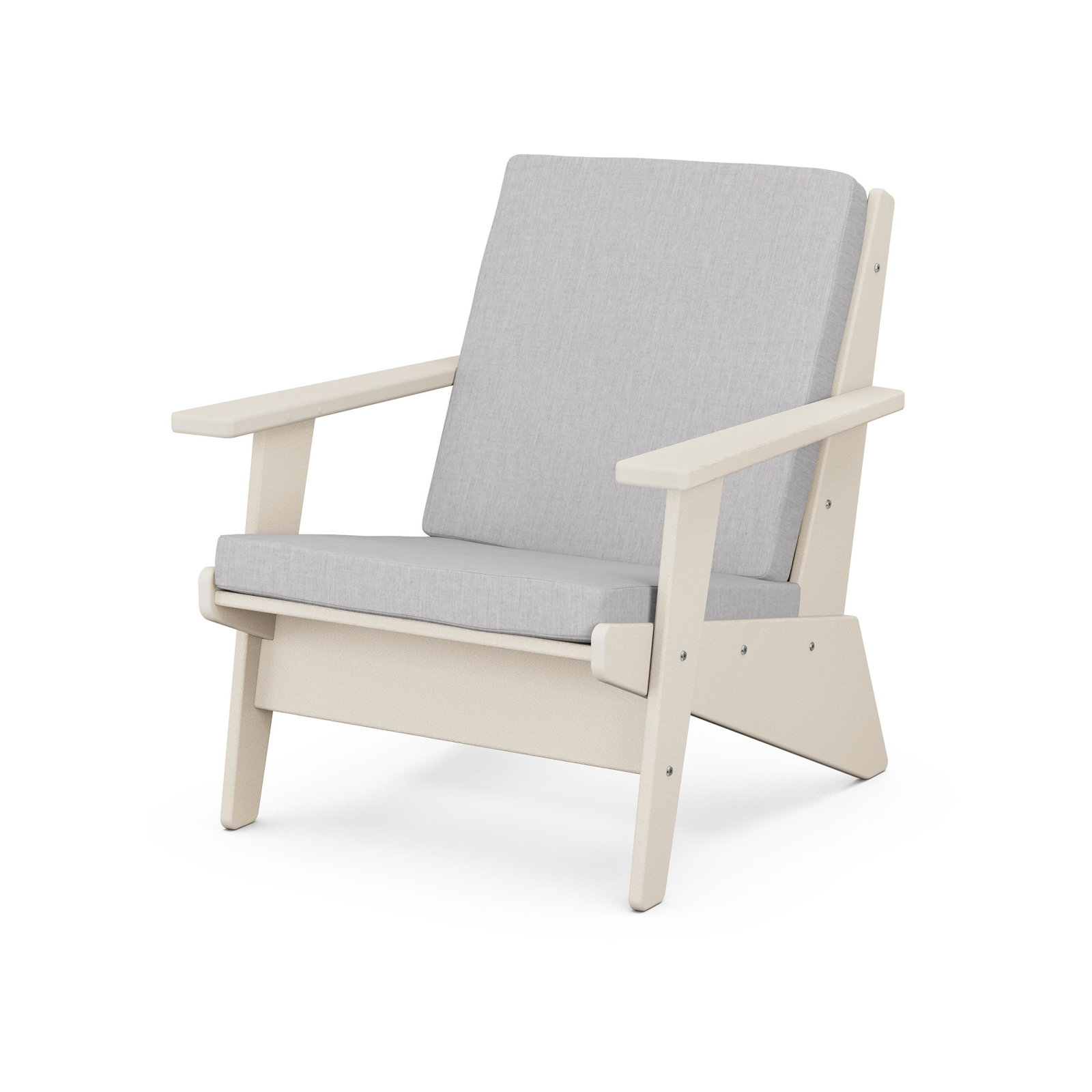 Riviera Modern Lounge Chair, Marine Indigo, Teak
