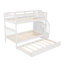 Lit superposé Twintwin avec lit gigogne et escalier blanc pour plus de commodité-2067419256