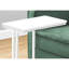 Table à collation contemporaine avec base en métal blanc pour les espaces de vie en stratifié