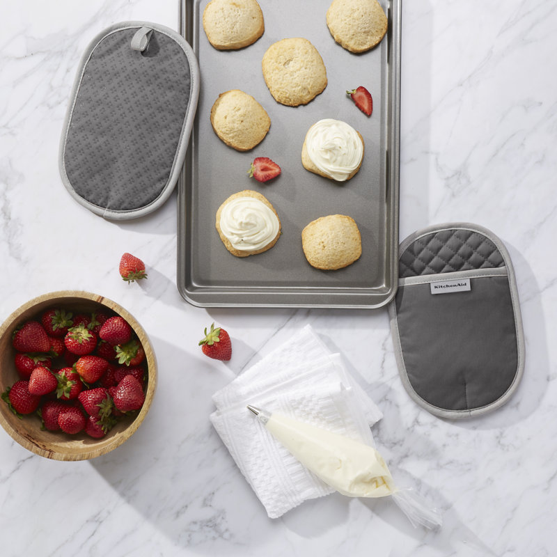 KitchenAid Asteroid Solid Diamond Potholder, Gray, 6.5" W x 10" L