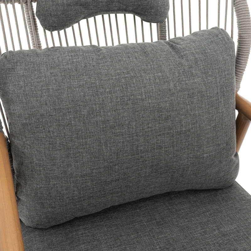 Ensemble de conversation de patio pour 2 personnes avec coussins, chaises d'extérieur en corde tissée avec table basse