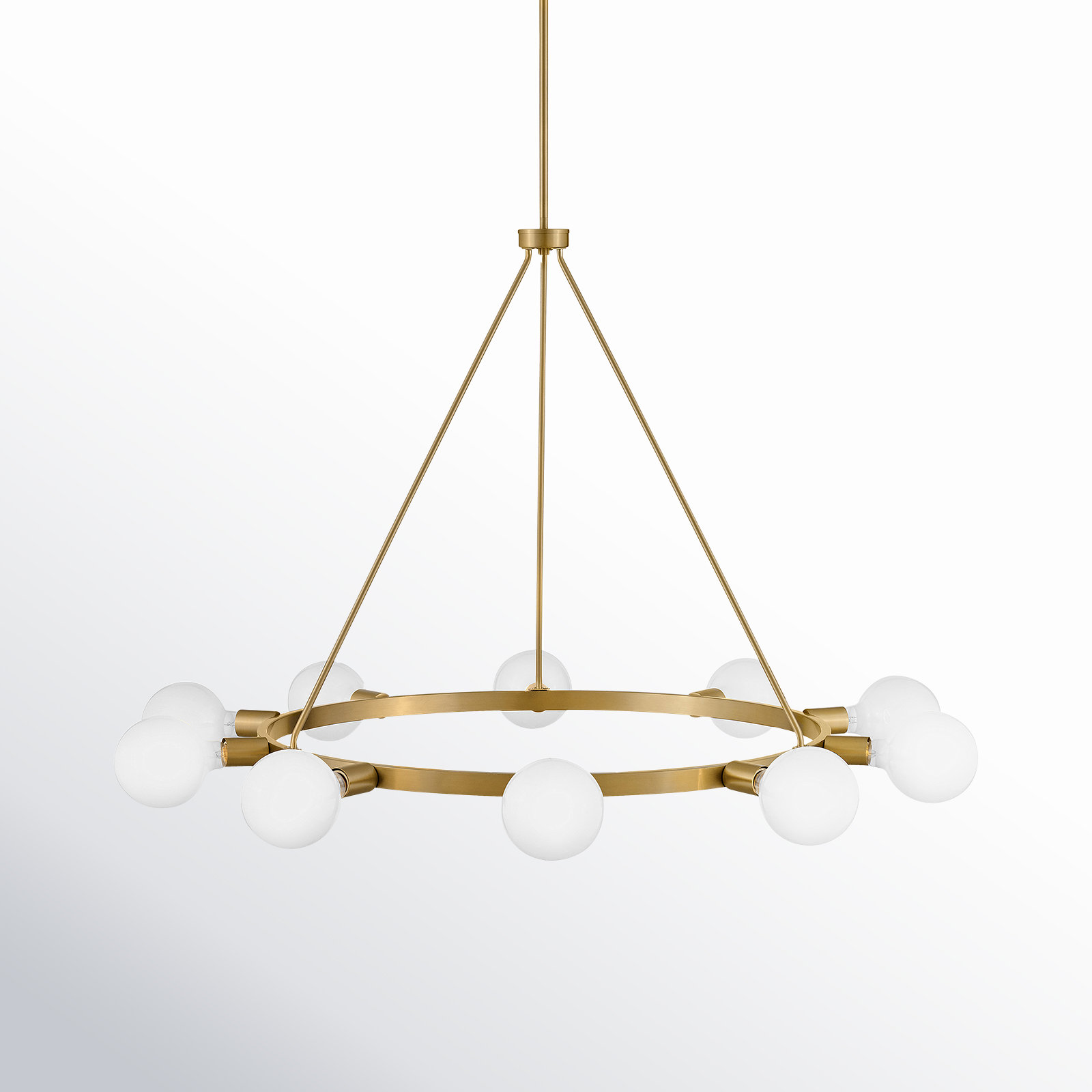 Carolee 10 - Light Metal Dimmable Chandelier, Lacquered Brass