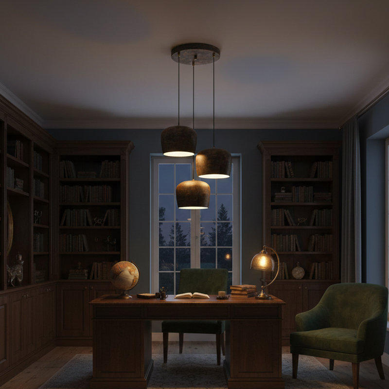 Luminaire suspendu à hauteur réglable 3 lumières