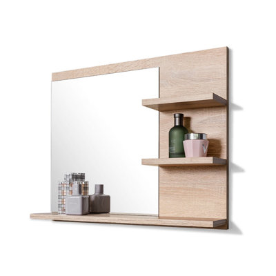 Jakia Rectangle Mirror with Shelves