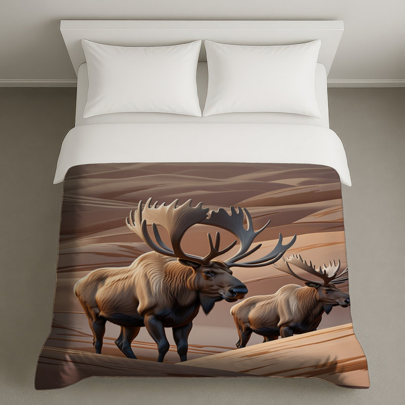 Two Majestic Moose Duvet Covers, Grand lit