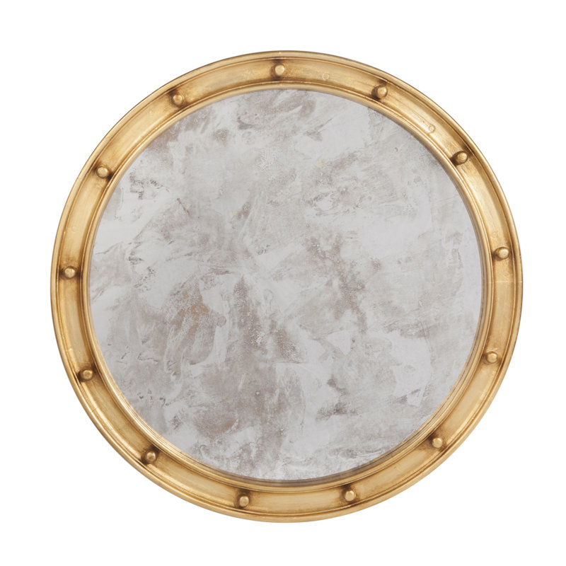 Federal Round Metal Wall Mirror, Gold Leaf, 28" x 28"