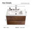 Meuble-lavabo flottant avec lavabo en céramique blanc, armoire en noyer et tiroirs de rangement à fermeture en douceur