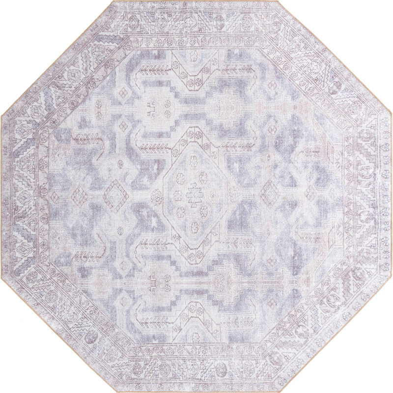 Oppie Chenille Abstract Indoor Rug, Octagon 7'6"