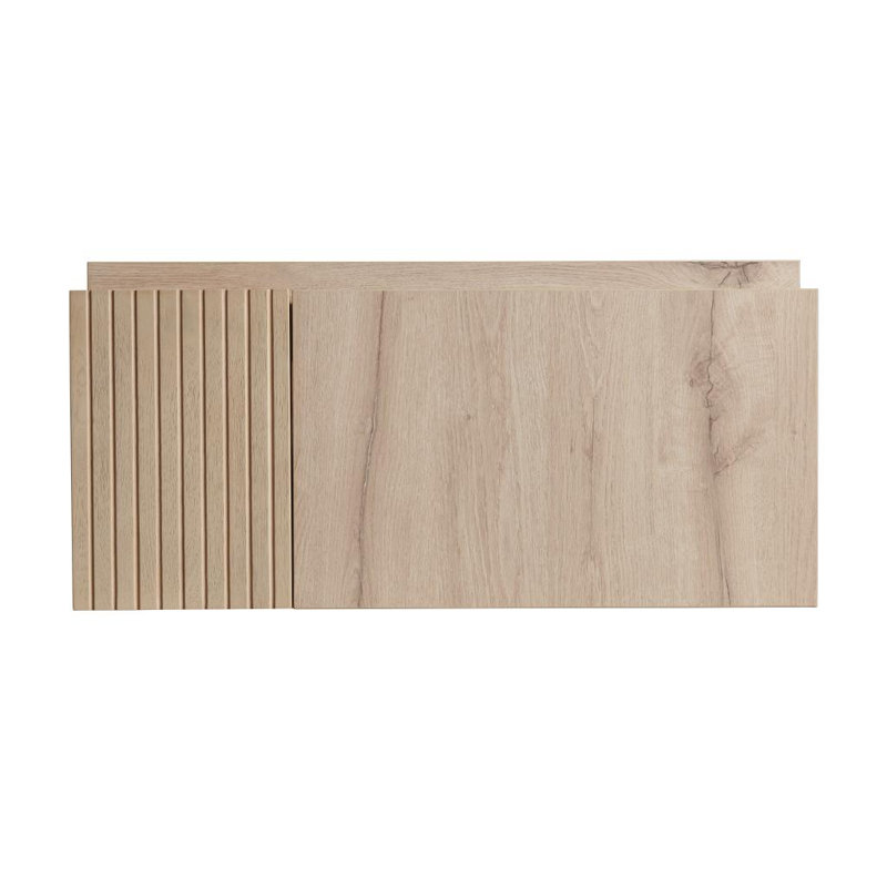Meuble-lavabo mural 48 po avec comptoir en pierre frittée et vasque en céramique encastrée Muri, Chêne blanc, Beige, 48"