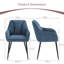 Modern Fabric Upholstered Arm Dining Chairs with Curved Back Accent Chair-654337598