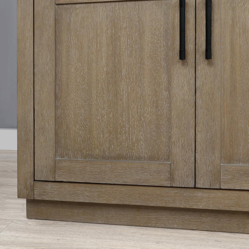 Meuble-lavabo simple avec comptoir de qualité supérieure OVE Decors Bailey, Chêne antique, Black