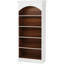 Bibliothèque 70,86 "à 5 niveaux de style rétro blanc et chêne pour salon, bureau, chambre à coucher