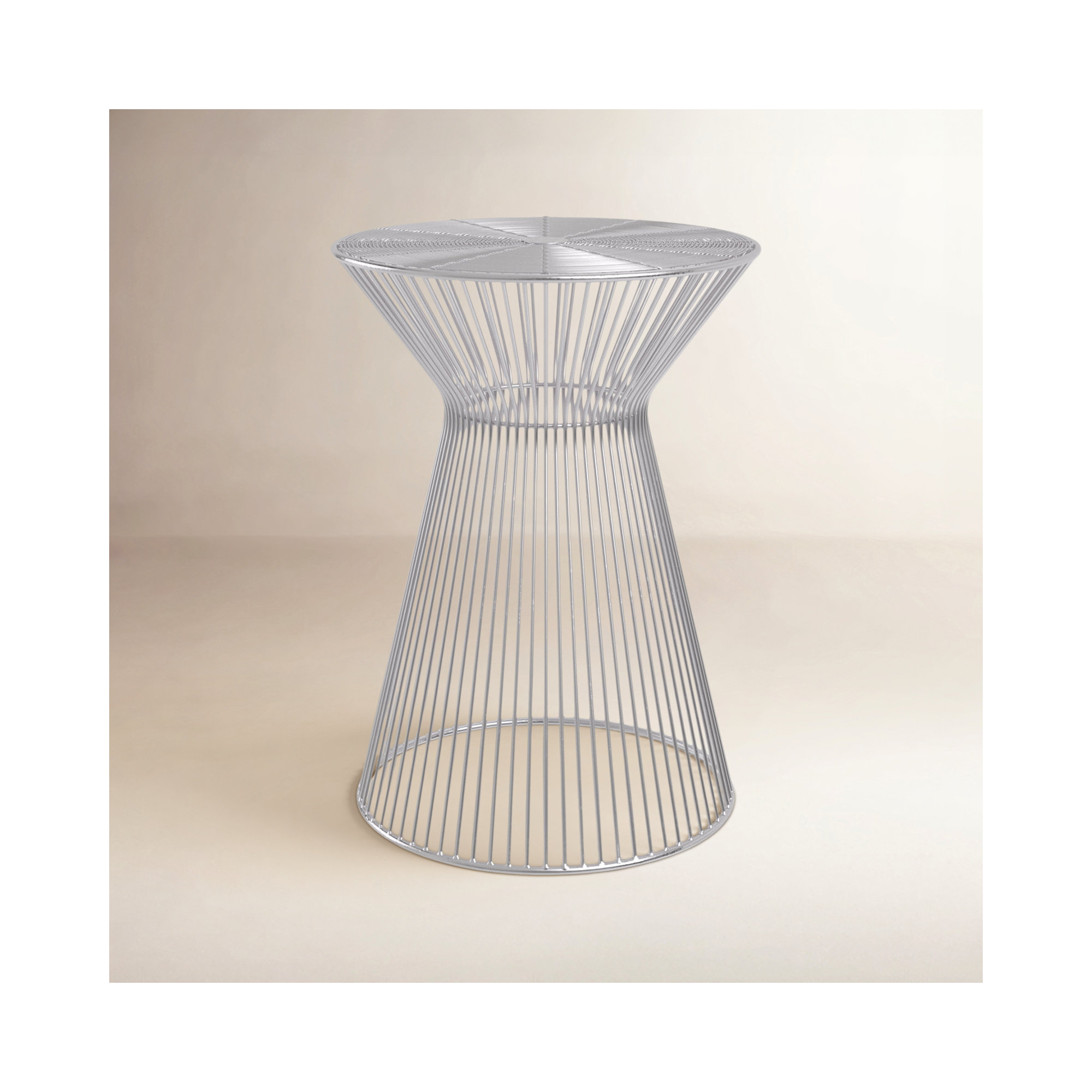 Alberte Iron End Table, Nickel