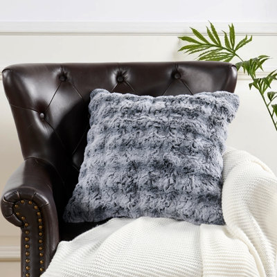 Varigated Faux Fur Pillow Cover