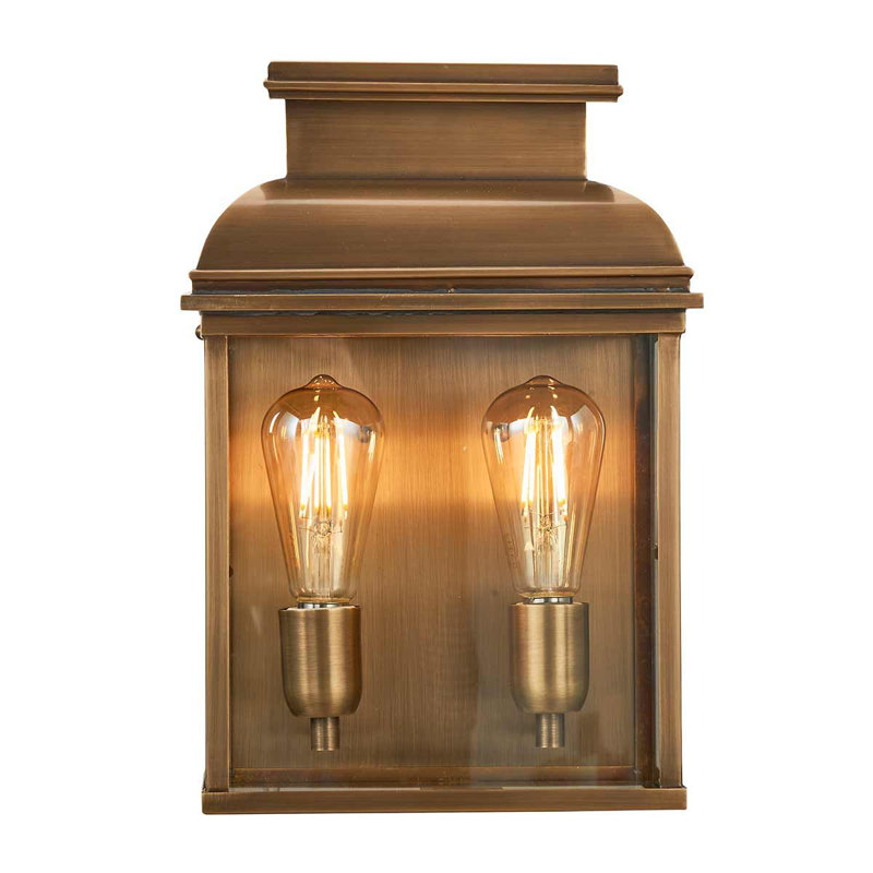 Willamette Aged Brass 2 - Bulb Outdoor Flush Mount