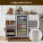 53" Large Coffee Bar Cabinet with Fridge Space, Power Outlet & Drawer Storage-1856383439
