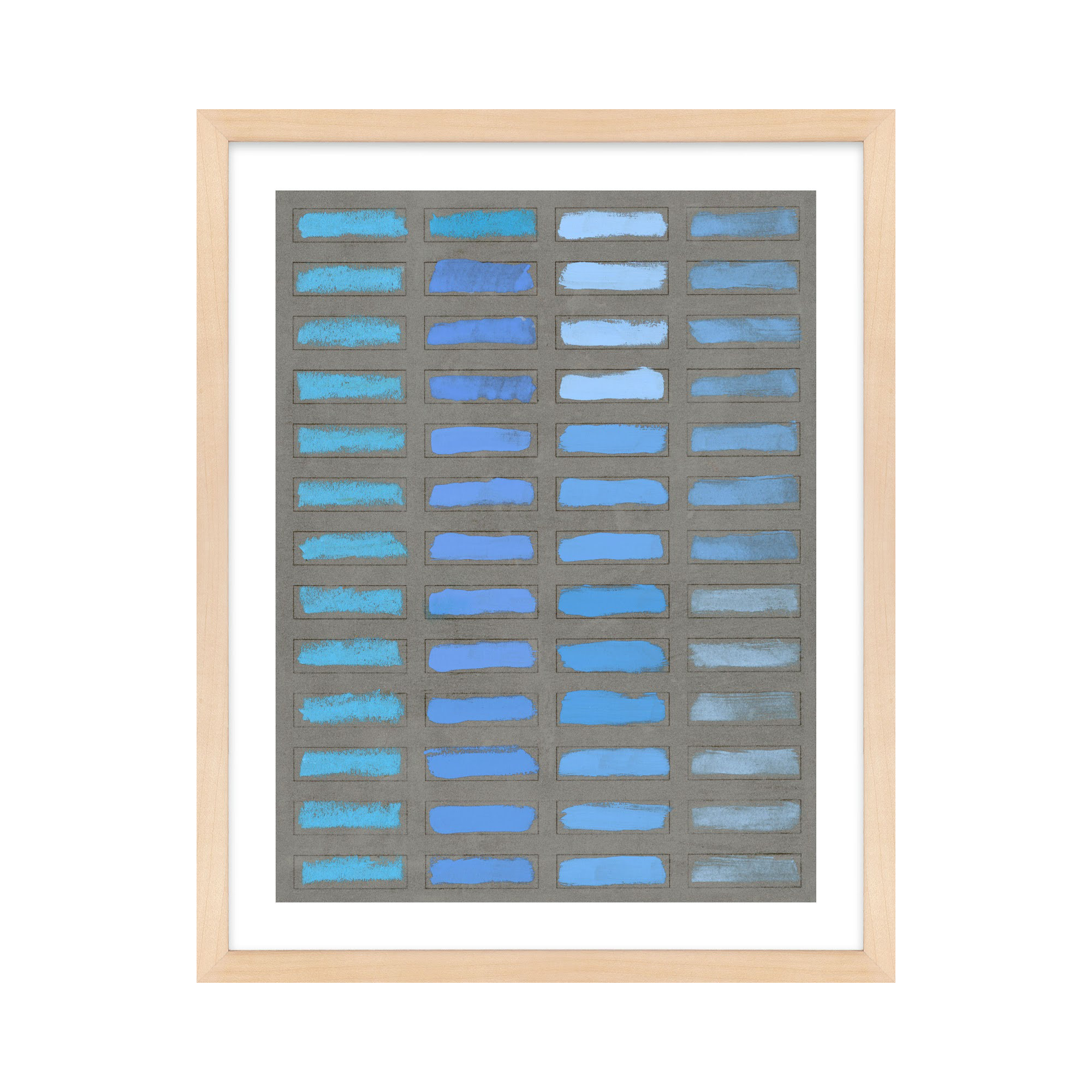 The Blues 1 by Jacques Pilon, Maple Framed, 30" H x 24" W x 1.25" D