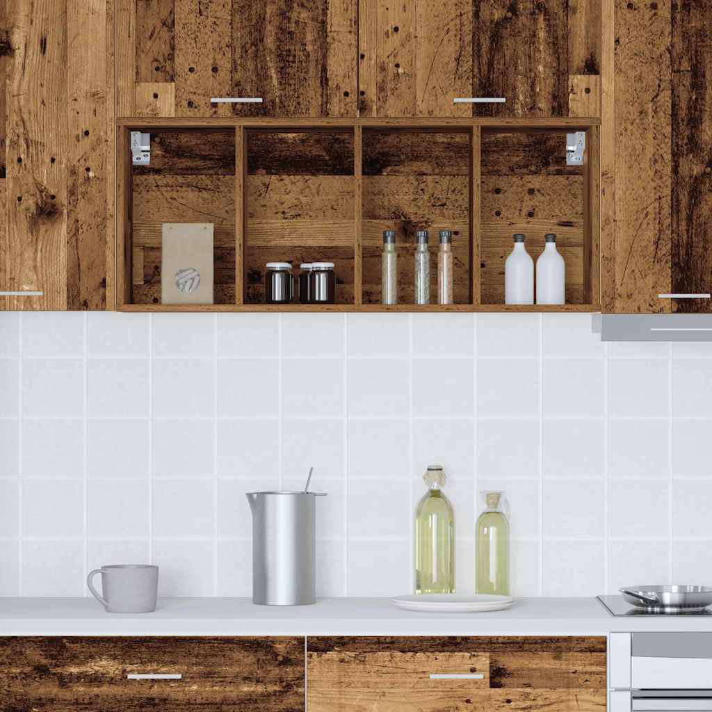 Vidaxl Hanging Cabinet With Storage Riga Old Wood 30 X 29.5 X 100 Cm