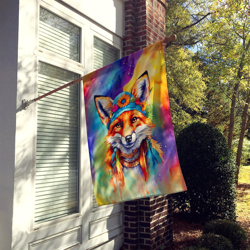 Drapeau de maison de renard hippie