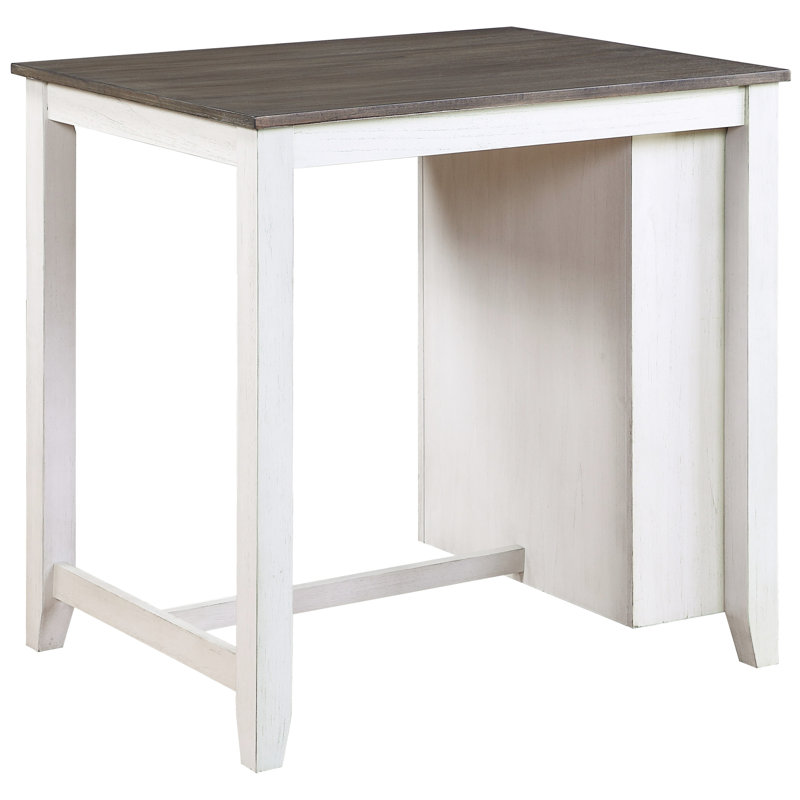 Table et chaise à hauteur de comptoir 2 tons avec revêtement en tissu gris