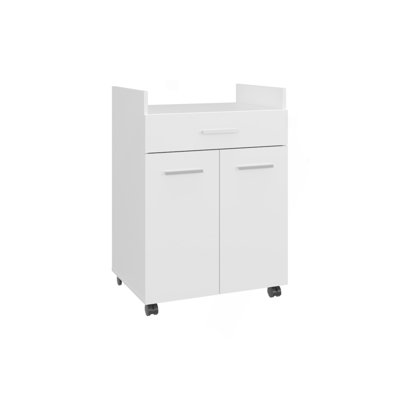 Kitchen Cart, 2 Doors, 1 Drawer, 4 Wheels, 2 Shelves