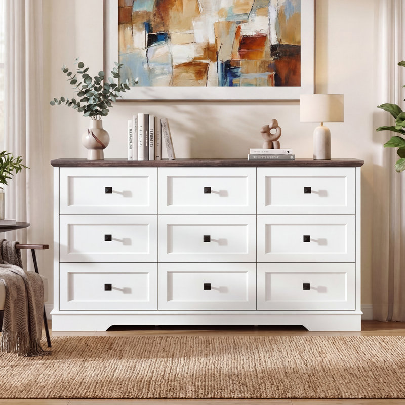 59 " W 9 - Drawer Dresser, White