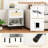 2 PCS Rattan Nightstand Boho End Table with Drawer & Open Shelf for Living Room White-347152593-347152599