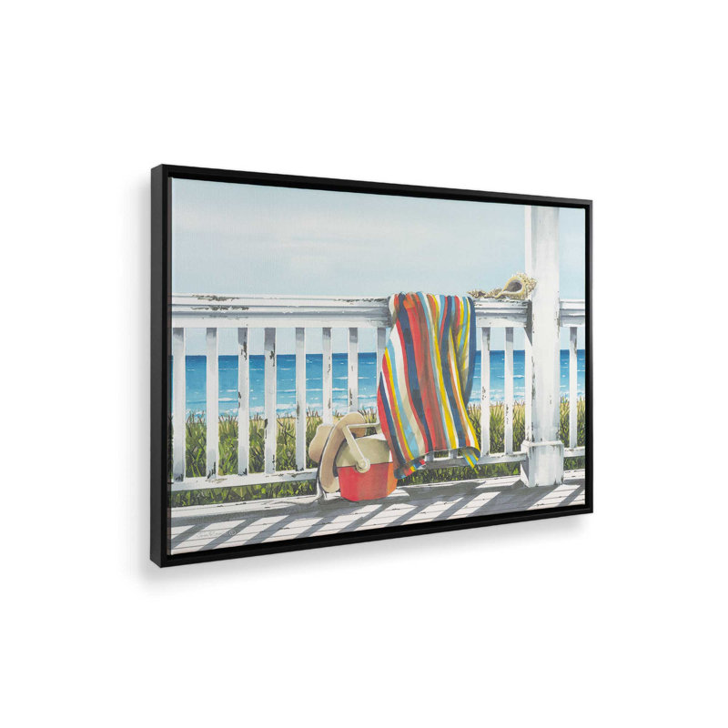 «Beach Things» par John Rossini, reproduction d'art, L 24 po x H 18 po, Noir, Toile avec cadre