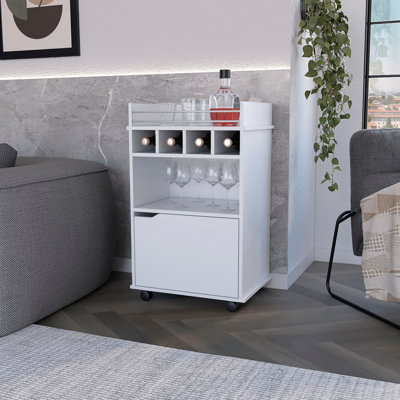 Chariot-bar, salon, blanc