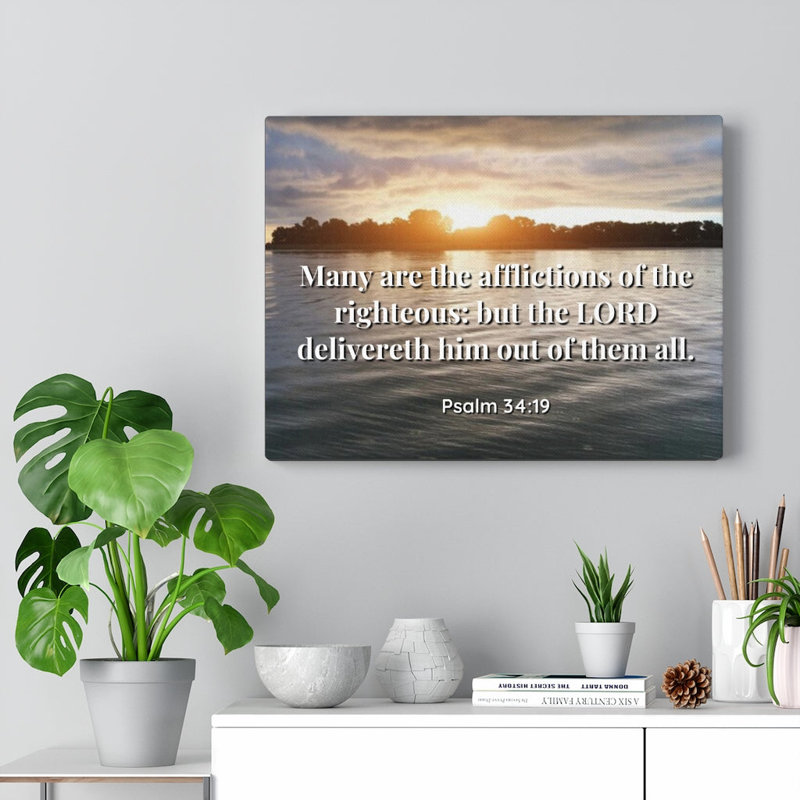 The Afflictions Psalm 34:19 - Wrapped Canvas Print