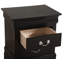 Table de chevet 2 tiroirs LouisPhillipe, noir-1770144159