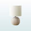 Lampe de table Galvin Moder Lighting ivoire en béton avec abat-jour crème, H 15,27 po x l 9,35 po x P 9,35 po